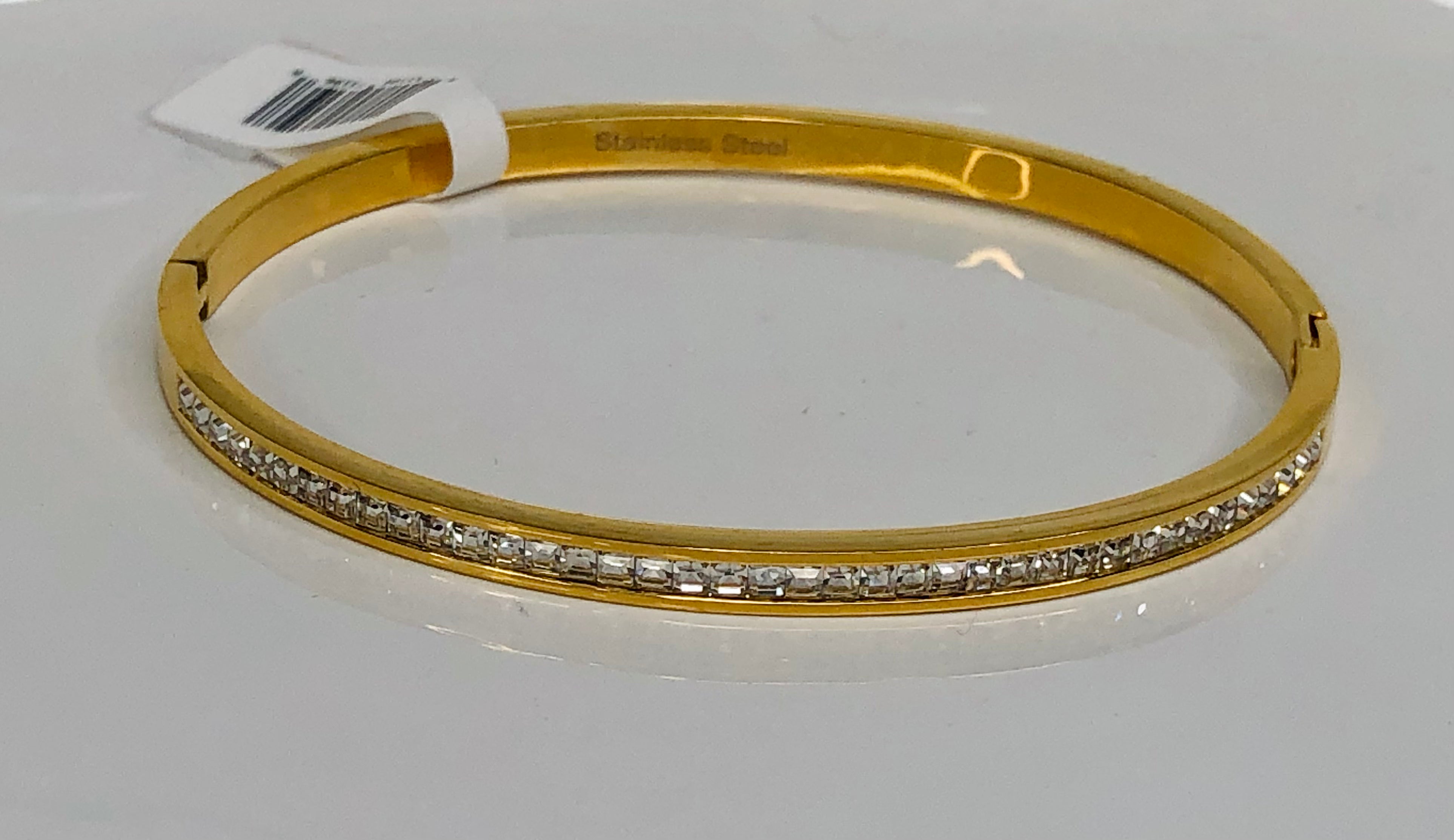 CLASSIC CZ CLAMP BANGLE-GOLD