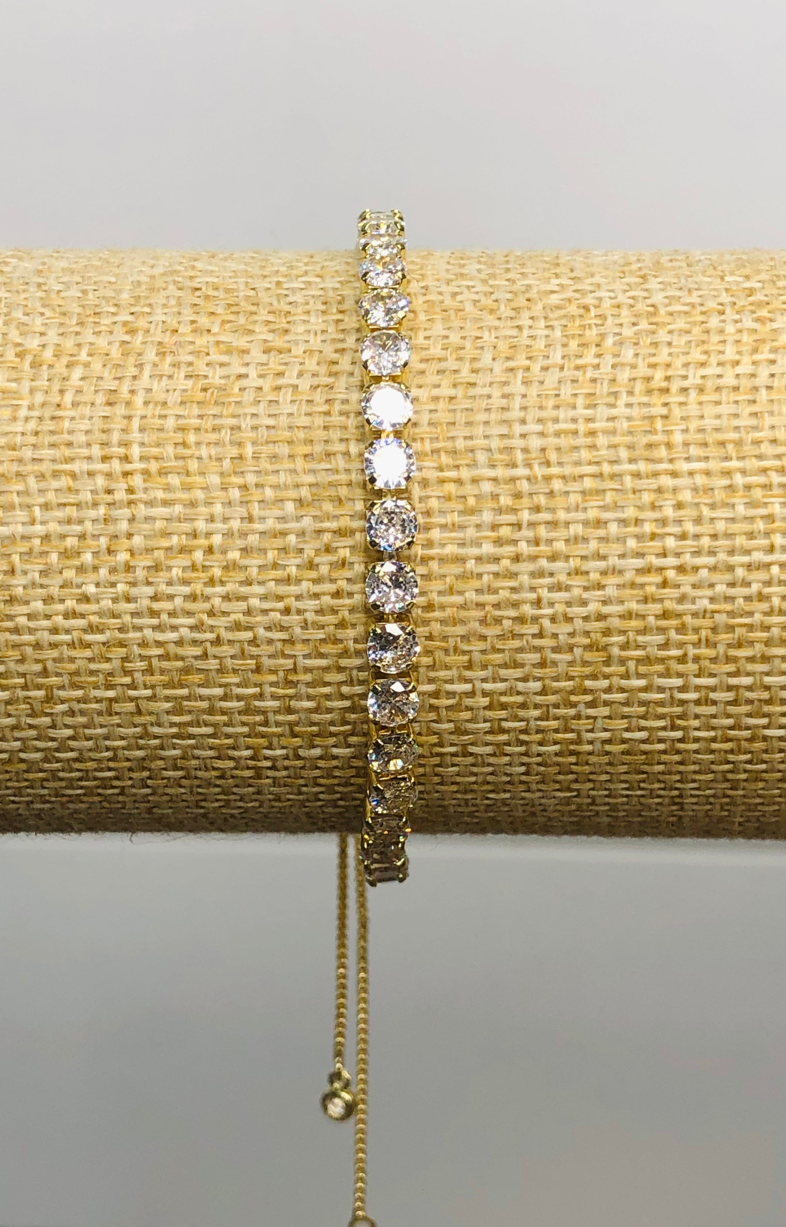 ADJUSTABLE 4MM TENNIS BRACELET-GOLD