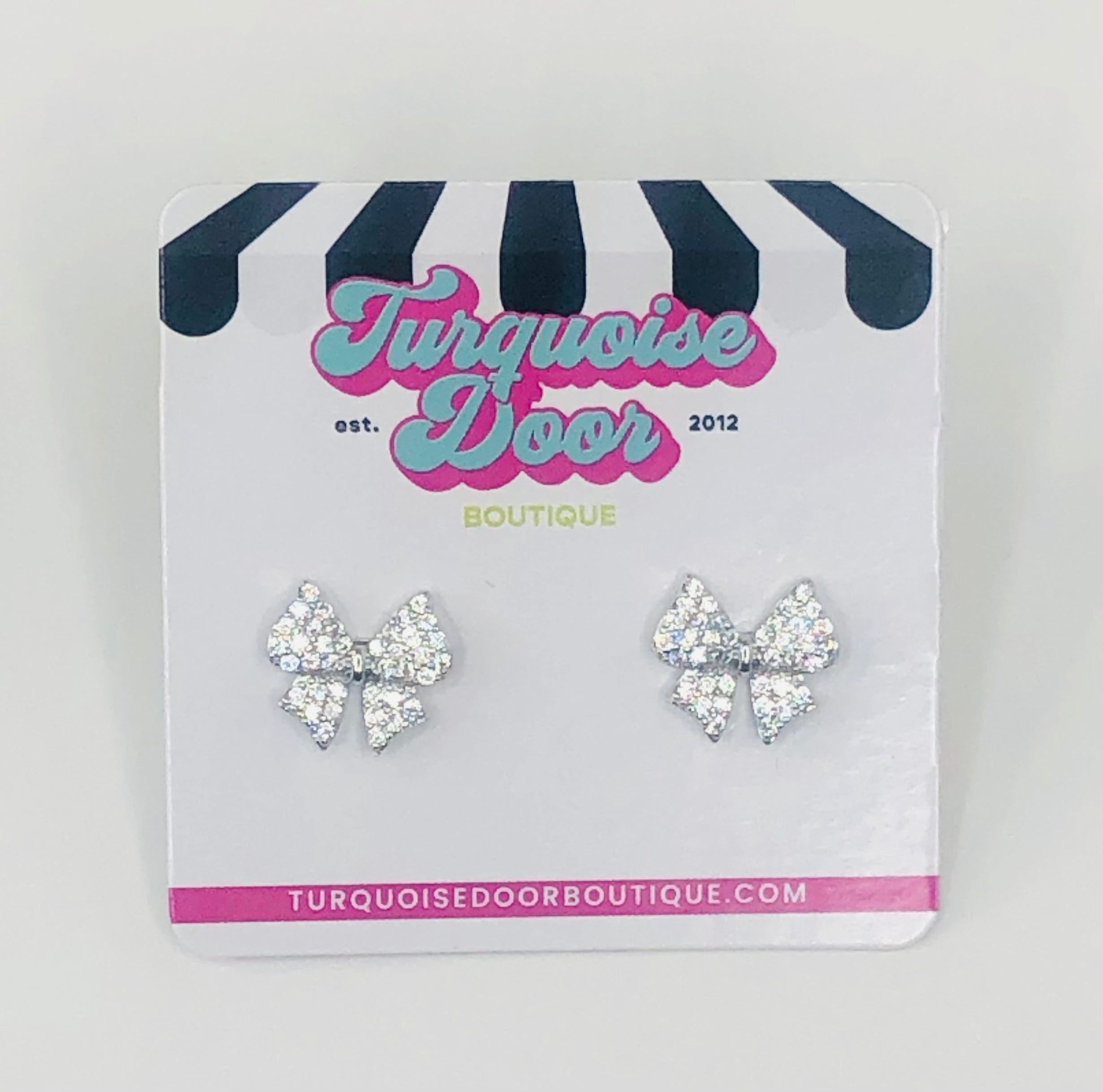 COQUETTE BOW STUDS-SILVER