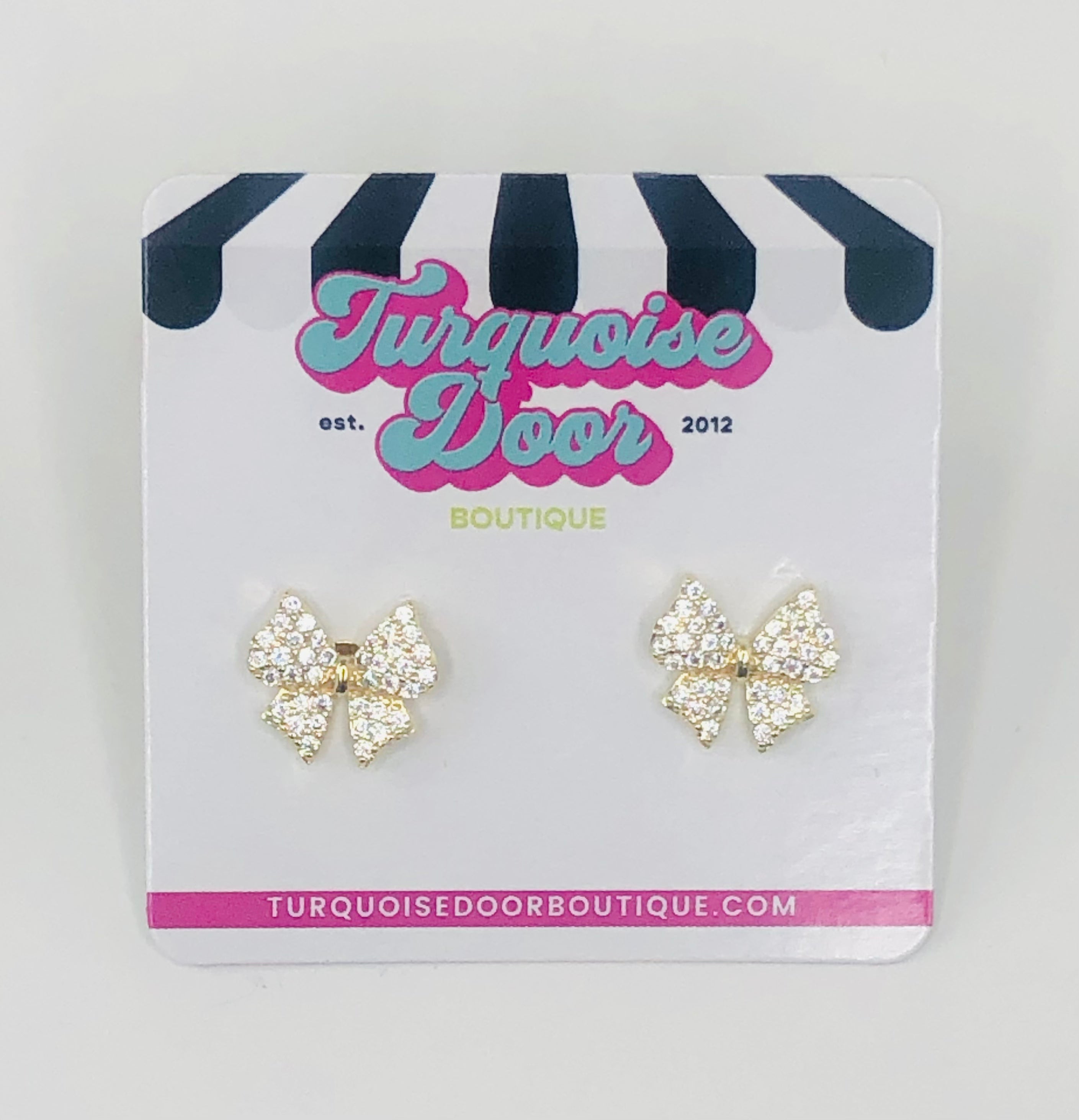 COQUETTE BOW STUDS-GOLD