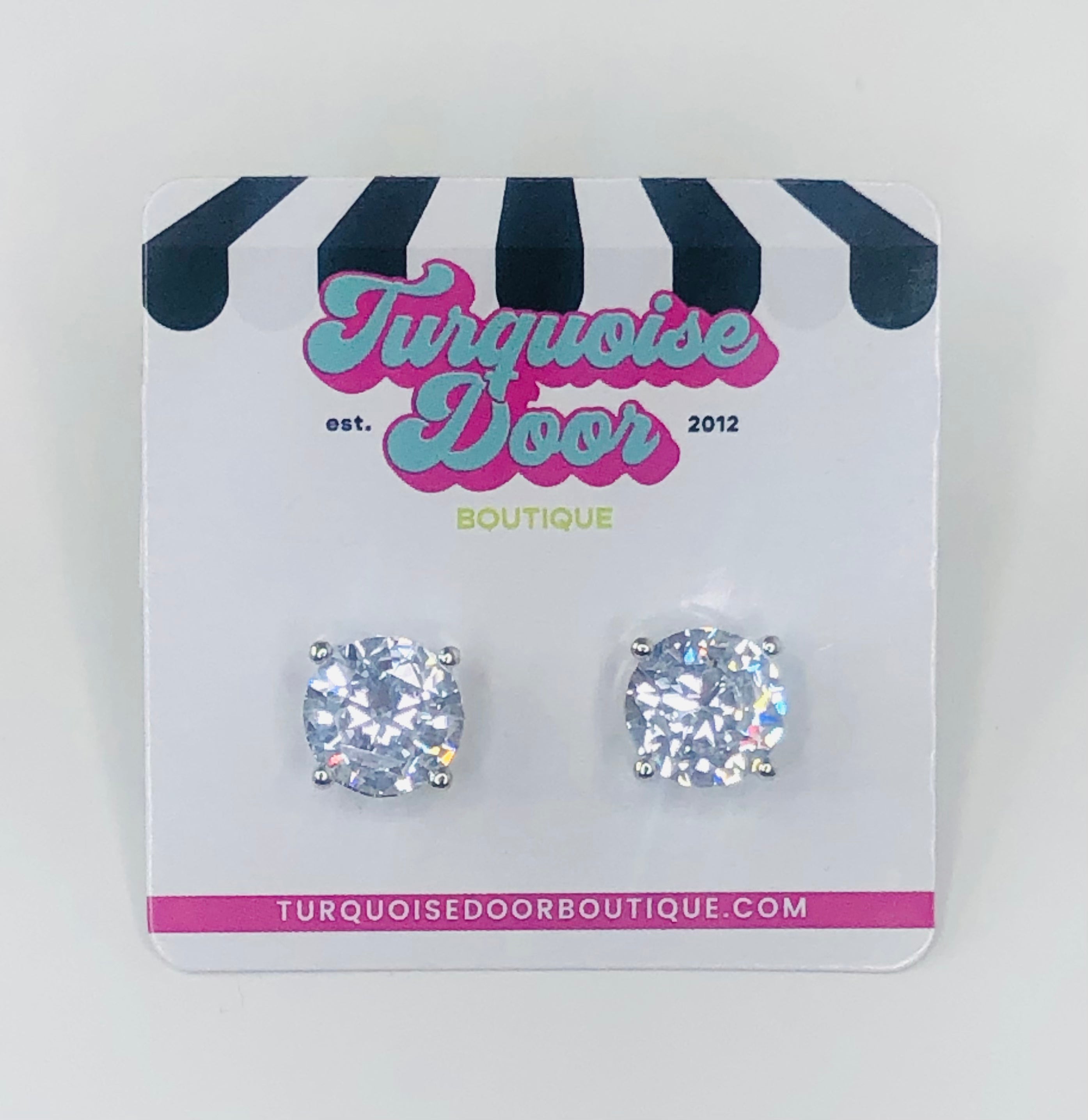 ROUND CZ STUDS-SILVER