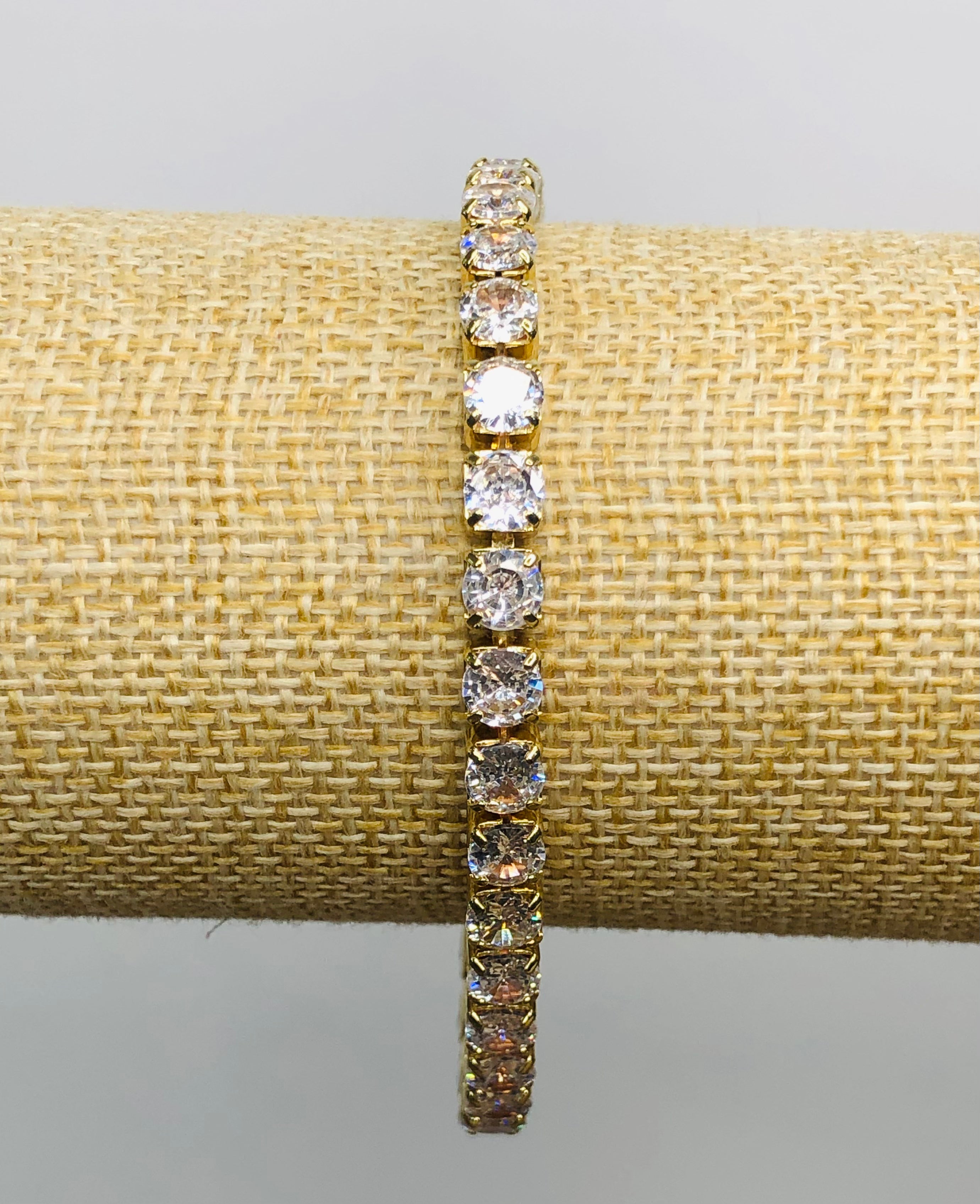 LRG CZ TENNIS BRACELET-GOLD