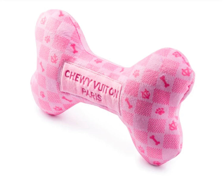 PINK CHECKER CHEWY VUITON BONE-LRG