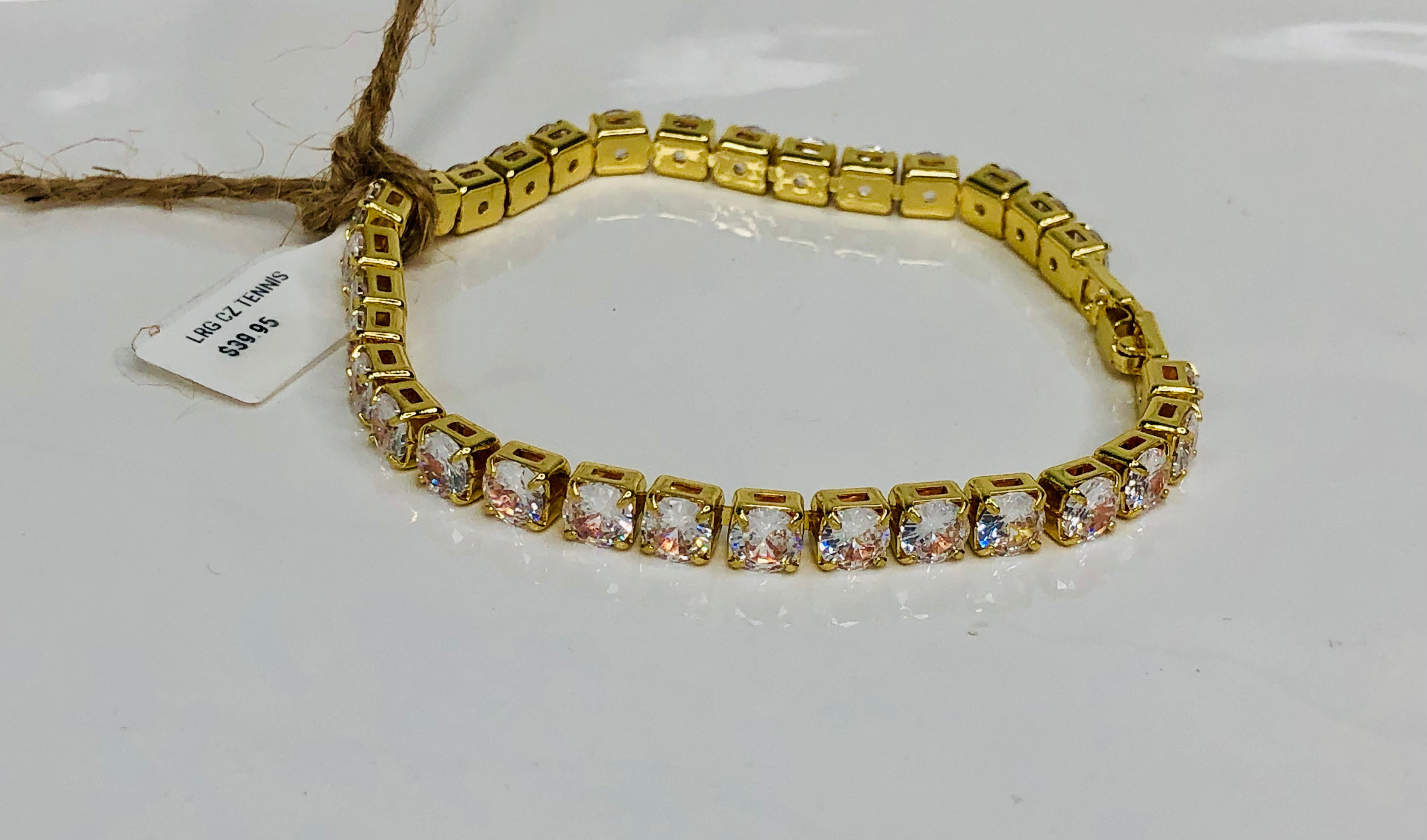 LRG CZ TENNIS BRACELET-GOLD