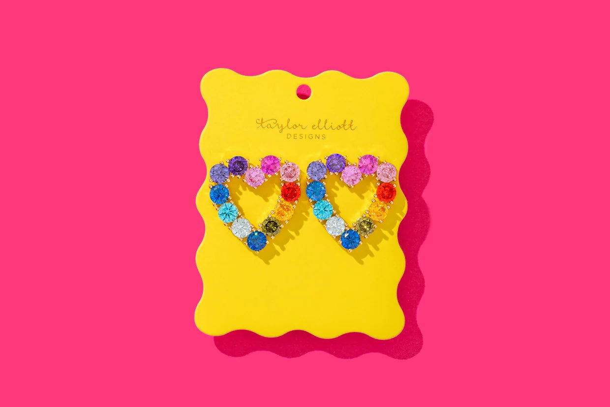 KATIE COLORFUL HEART EARRINGS