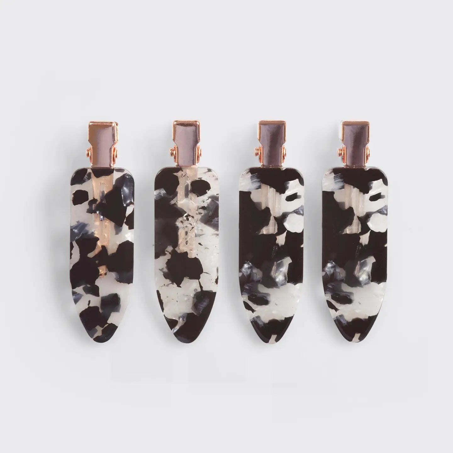 KITSCH-CREASELESS HAIR CLIPS-BLACK TERRAZZO