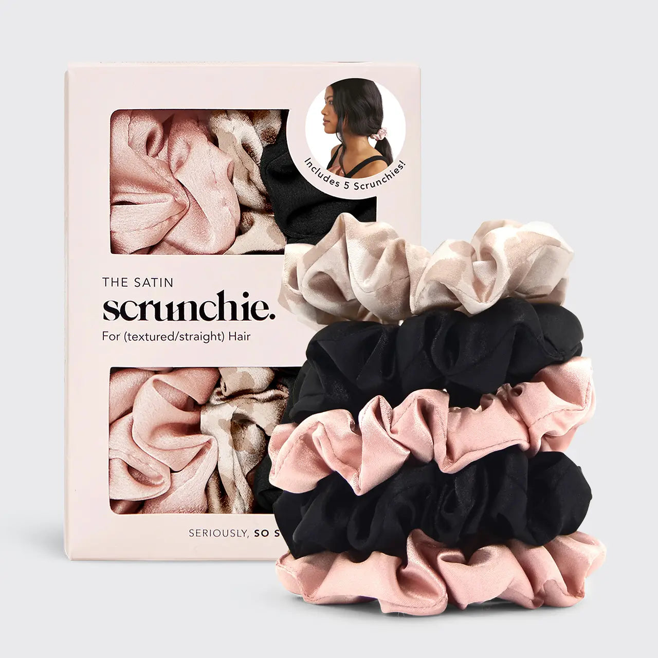 KITSCH-SATIN SLEEP SCRUNCHIES SET