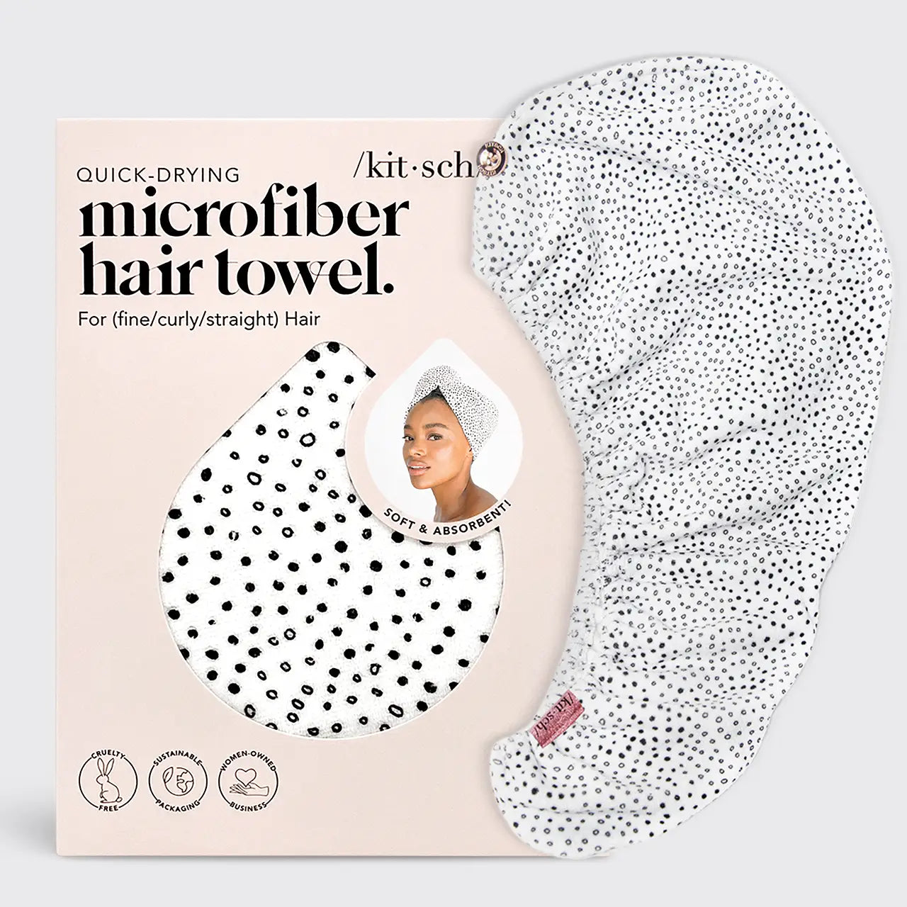 KITSCH-QUICK DRY HAIR TOWEL-MICRO DOT