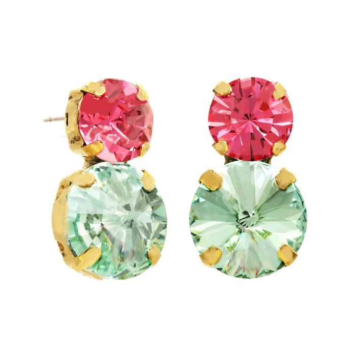 MAEGAN EARRINGS-PINK/AQUA