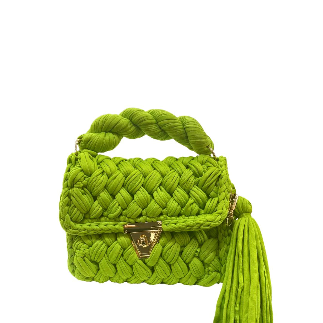 MONTEGO WOVEN BAG-CHARTREUSE