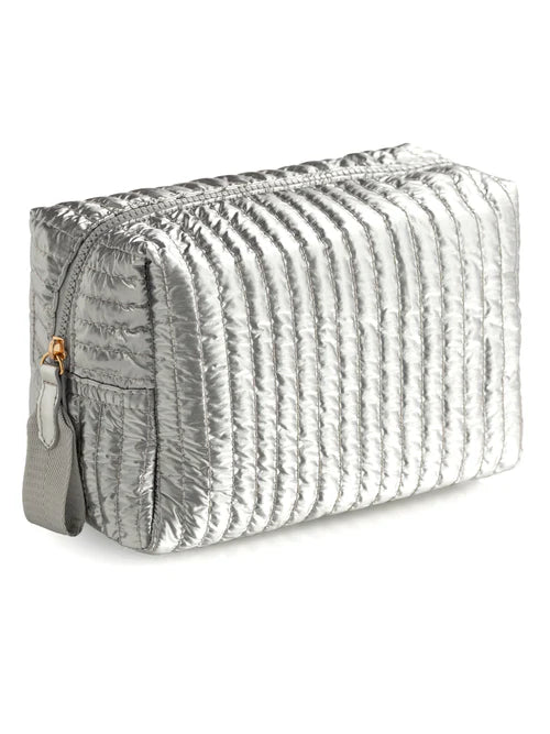 LOGAN LRG BOXY COSMETIC POUCH-SILVER