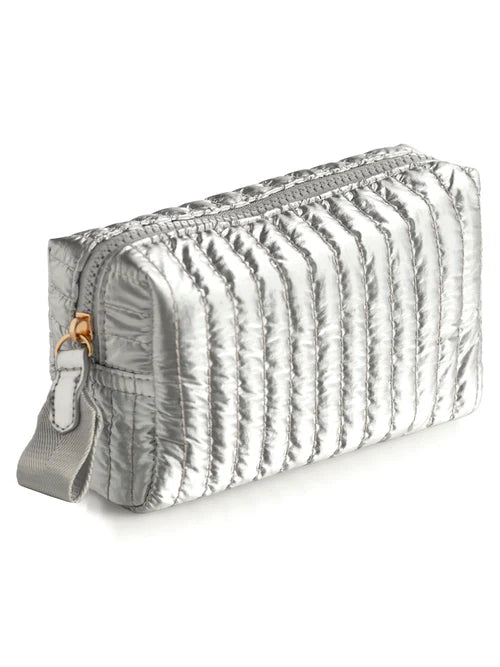 LOGAN SM BOXY COSMETIC POUCH-SILVER