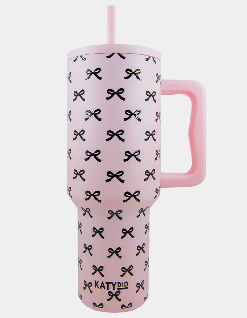 BLACK & PINK MINI BOWS TUMBLER