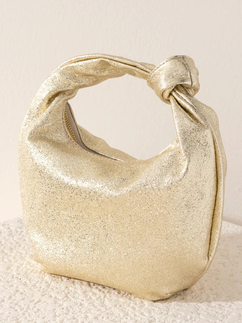 CHRISSY KNOTTED METALLIC BAG-GOLD