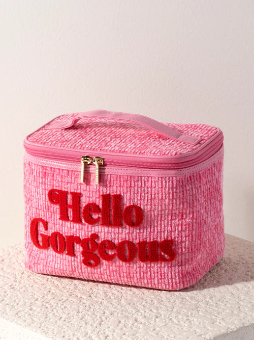 HELLO GORGEOUS COSMETIC CASE-PINK