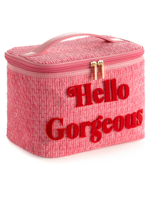 HELLO GORGEOUS COSMETIC CASE-PINK