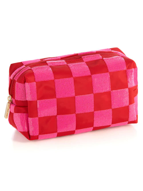 CARA CHECK PATTERN ZIP POUCH