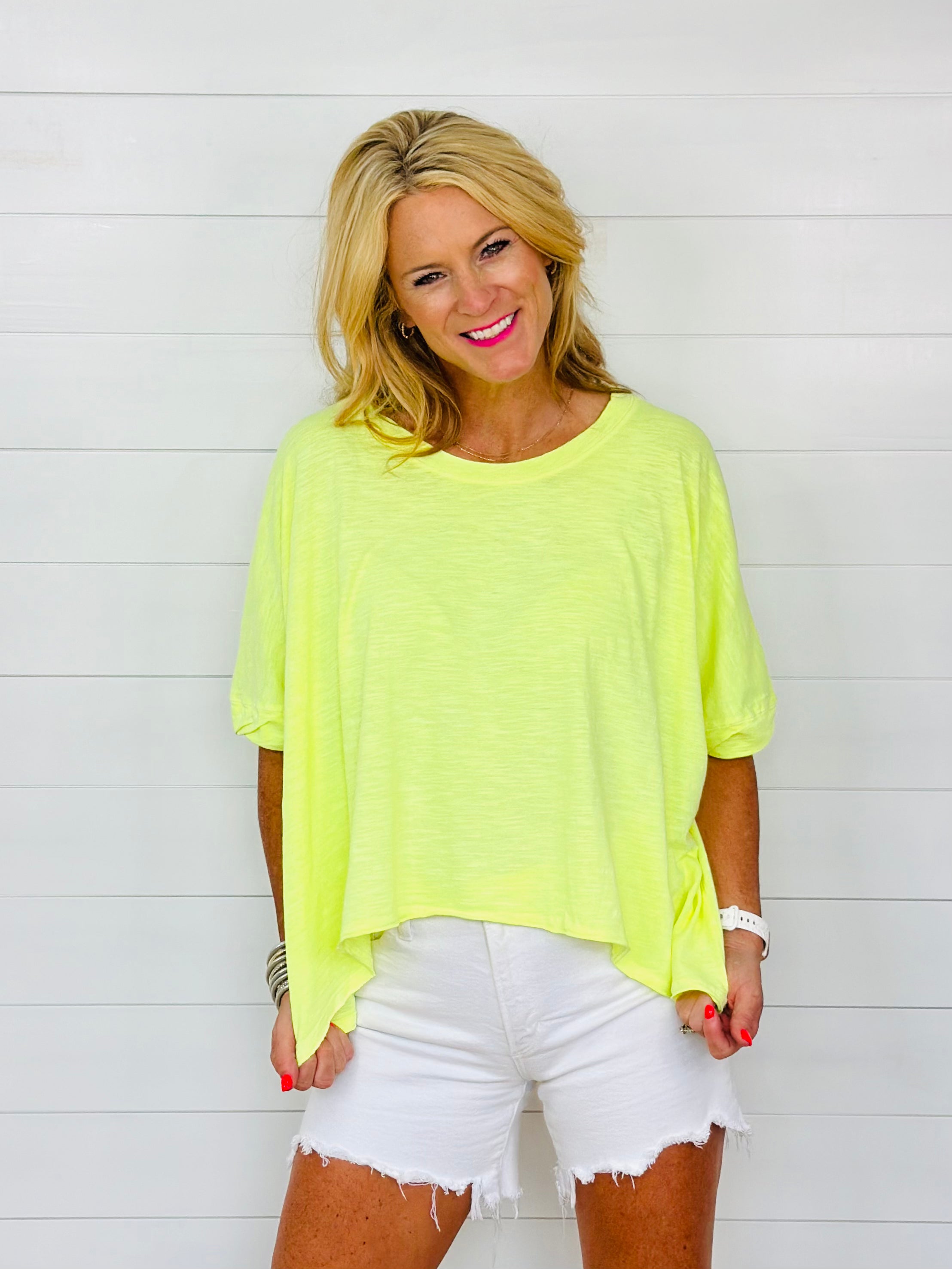 NEON BOXY TOP-LEMON LIME