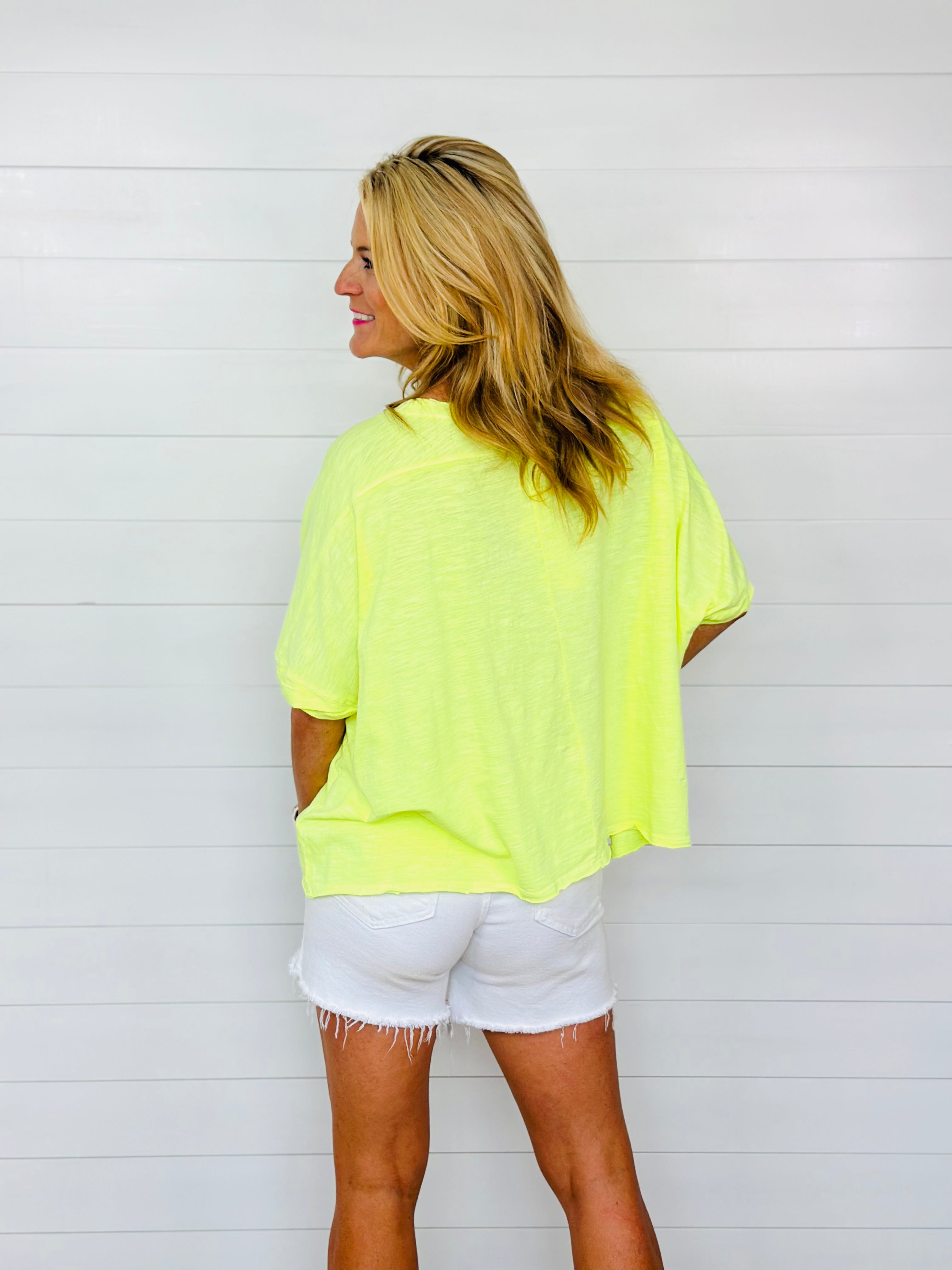 NEON BOXY TOP-LEMON LIME