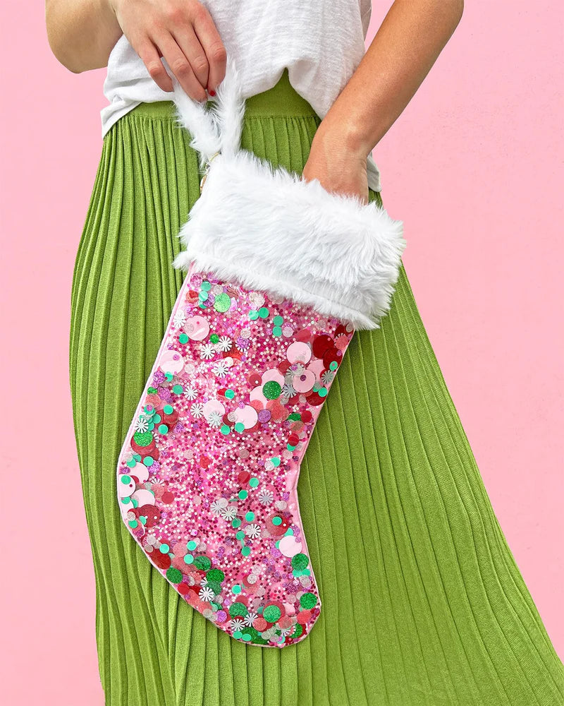 PINK CONFETTI STOCKING