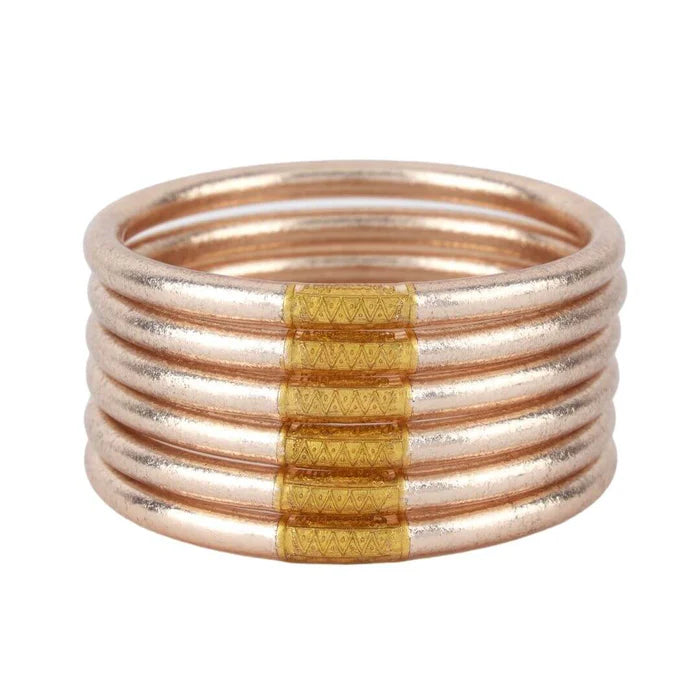 CHAMPAGNE ALL WEATHER BANGLES-SERENITY PRAYER XL