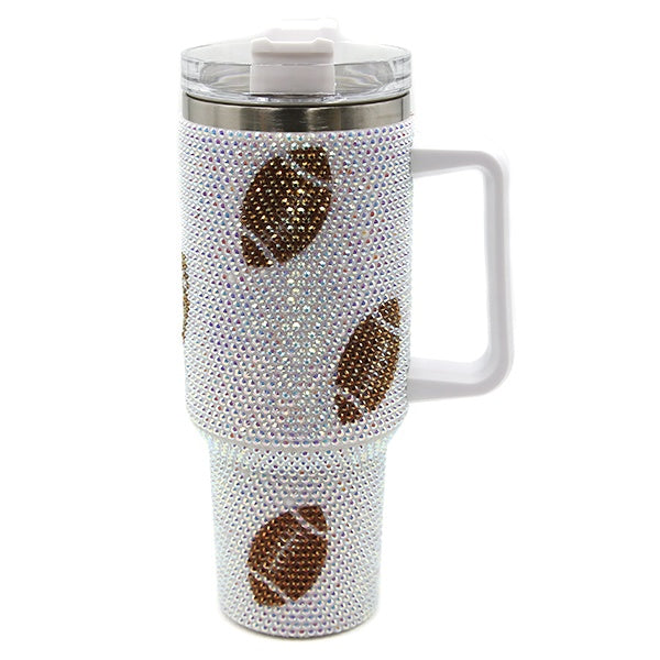 RHINESTONE FOOTBALLS 40oz TUMBLER