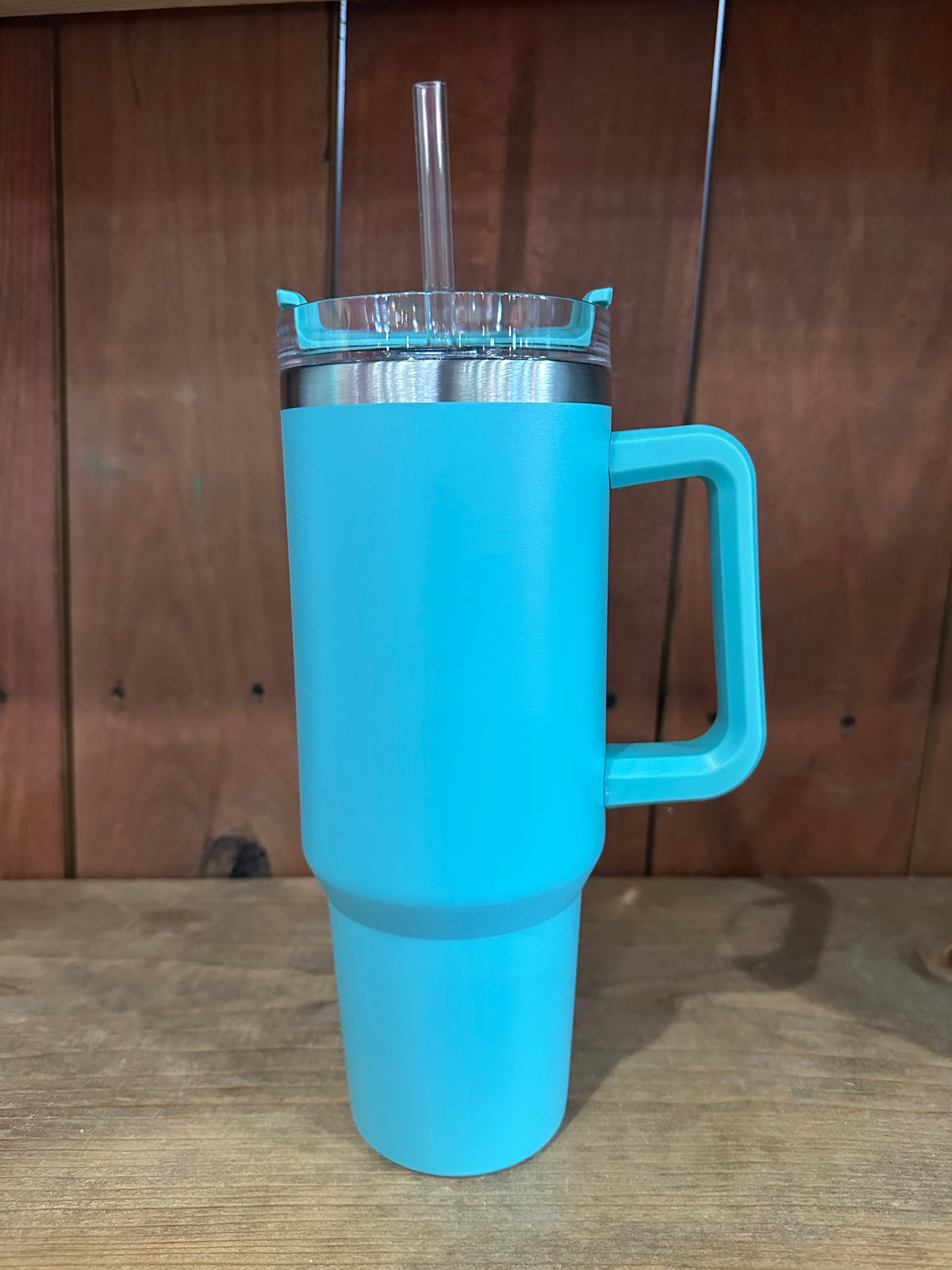 40oz TUMBLER W/HANDLE-WHITE — Turquoise Door Tomball